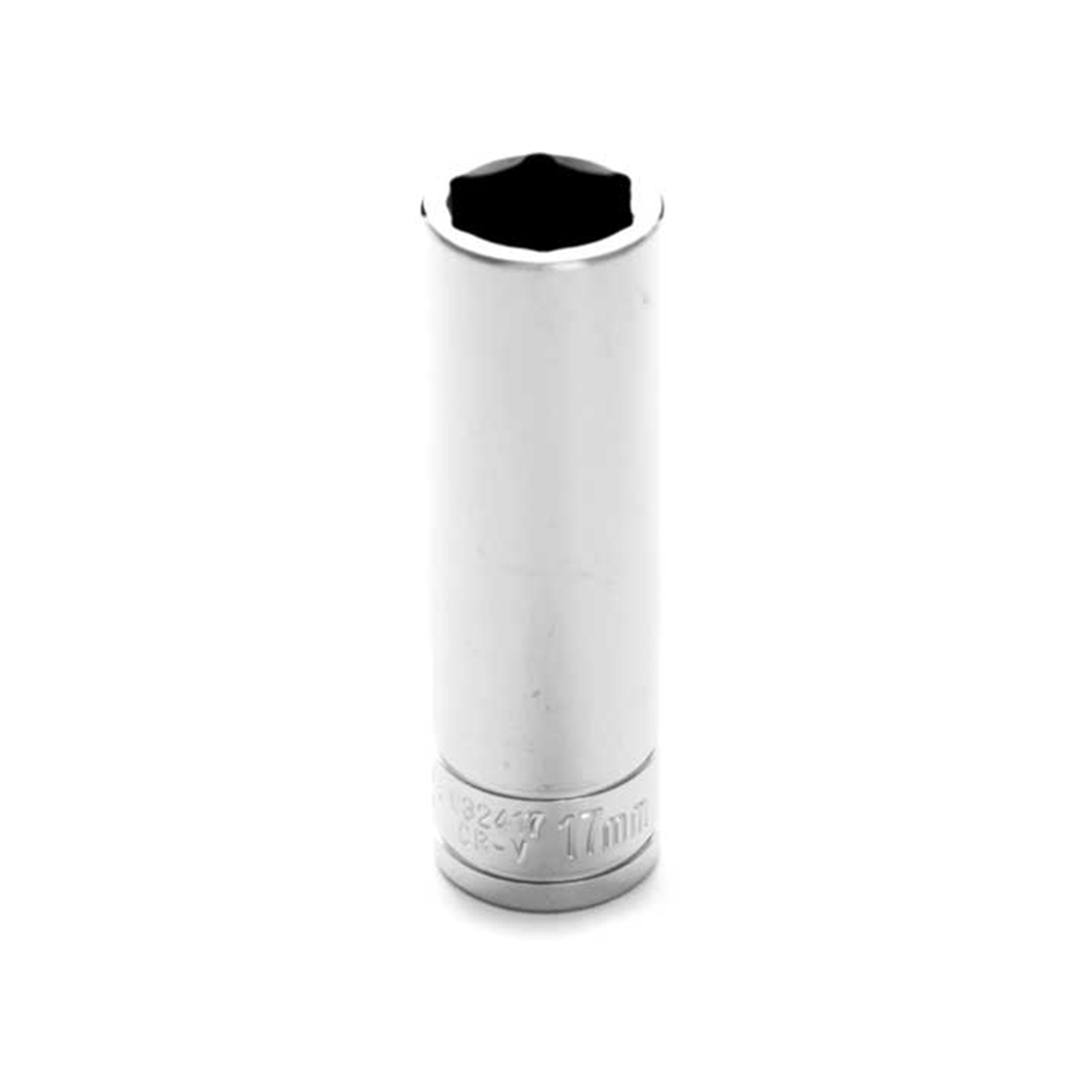 Performance Tool 1/2in. Drive 17mm 6-Point Deep Socket — Chrome Vanadium Steel, Polished Nickel Chrome Finish, Model# PRTW32417